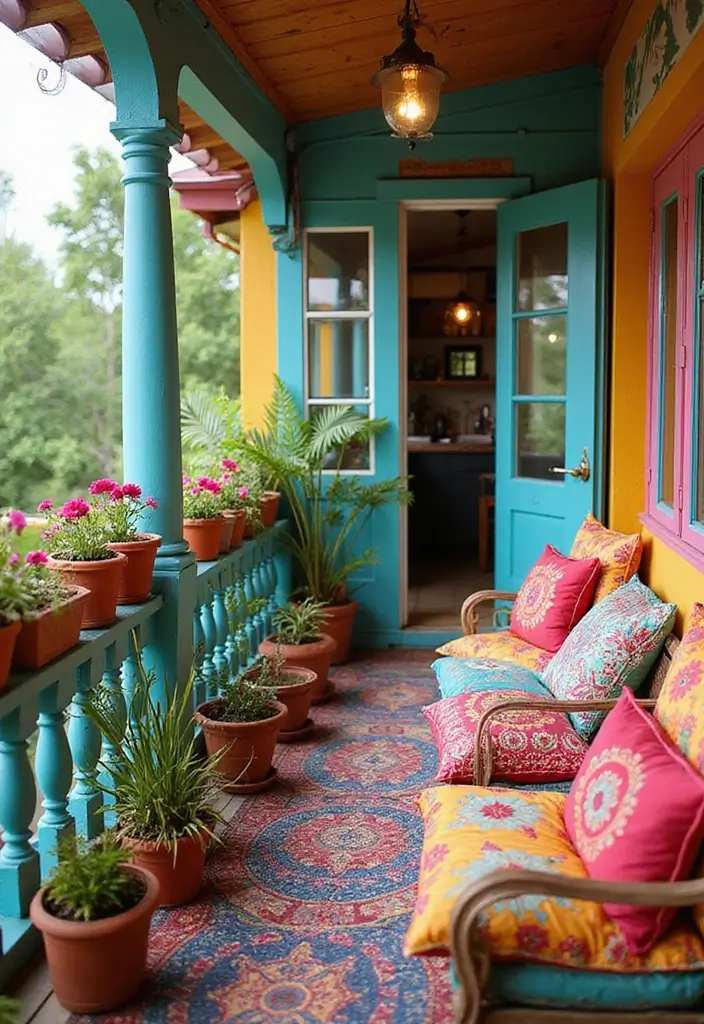 25 Balcony Design Inspirations You’ll Want to Copy - 12. Colorful Splendor