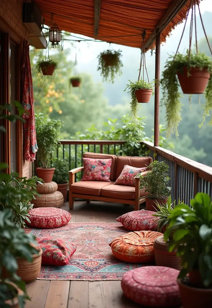 25 Balcony Design Inspirations You’ll Want to Copy - 3. Boho Vibes