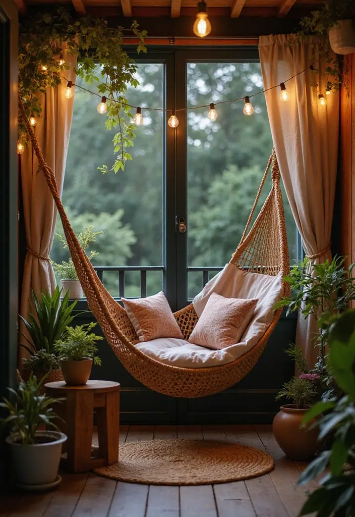 25 Balcony Office Ideas Perfect for Working with a View 1 25 Balcony Office Ideas Perfect for Working with a View - 1. Cozy Nook with a Hammock Chair