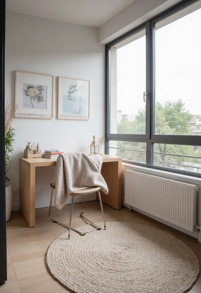 25 Balcony Office Ideas Perfect for Working with a View 15 25 Balcony Office Ideas Perfect for Working with a View - 15. Scandinavian Inspired Workspace