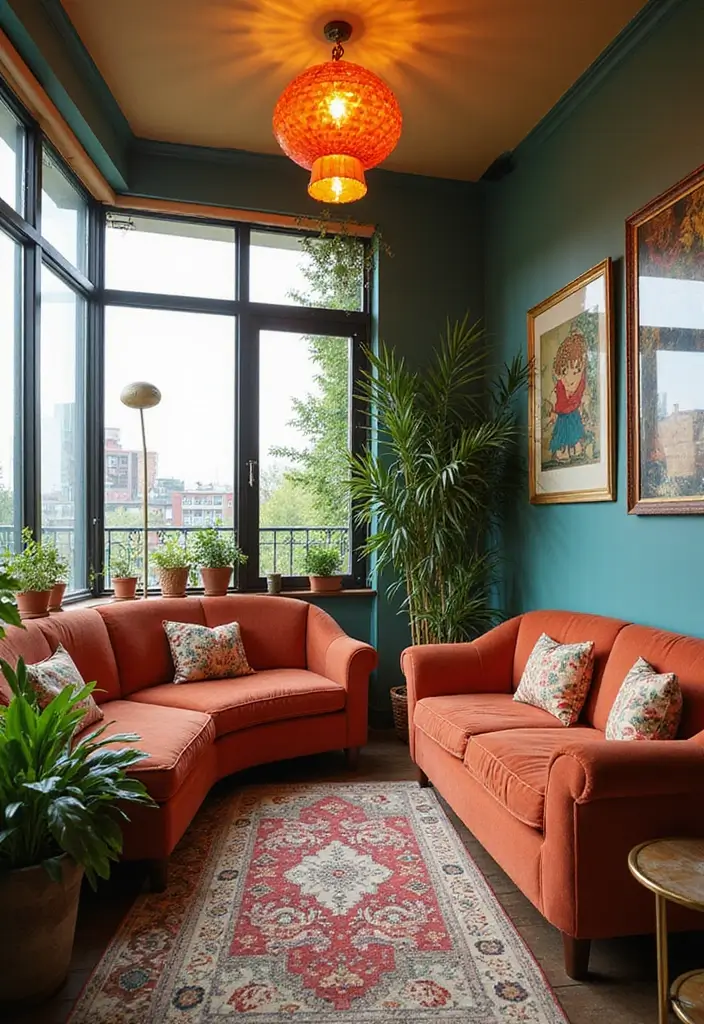 25 Balcony Office Ideas Perfect for Working with a View 20 25 Balcony Office Ideas Perfect for Working with a View - 20. Funky Retro Vibe Workspace