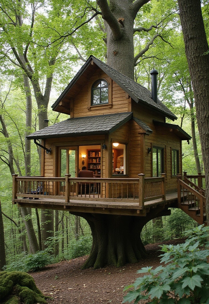 25 Balcony Office Ideas Perfect for Working with a View 22 25 Balcony Office Ideas Perfect for Working with a View - 22. Whimsical Treehouse Office