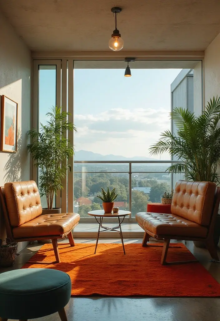 25 Balcony Office Ideas Perfect for Working with a View 23 25 Balcony Office Ideas Perfect for Working with a View - 23. Retro Futuristic Office
