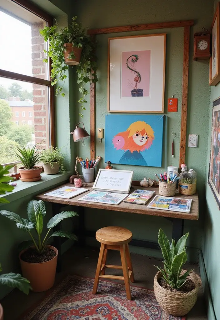 25 Balcony Office Ideas Perfect for Working with a View 6 25 Balcony Office Ideas Perfect for Working with a View - 6. Creative Corner with Art Supplies