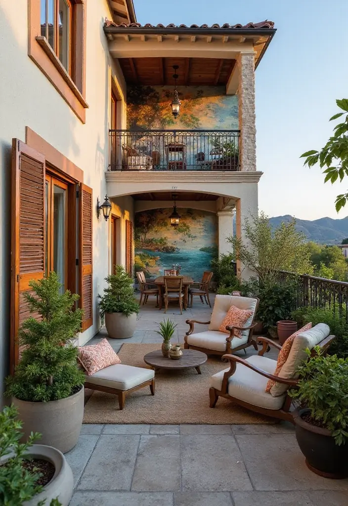 25 Balcony Terrace Design Ideas That Extend Living Spaces - 21. Artistic Mural