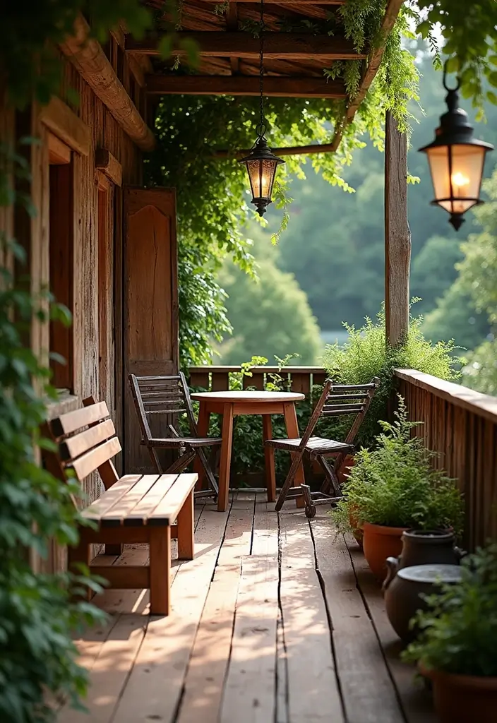 25 Balcony Terrace Design Ideas That Extend Living Spaces - 3. Rustic Charm
