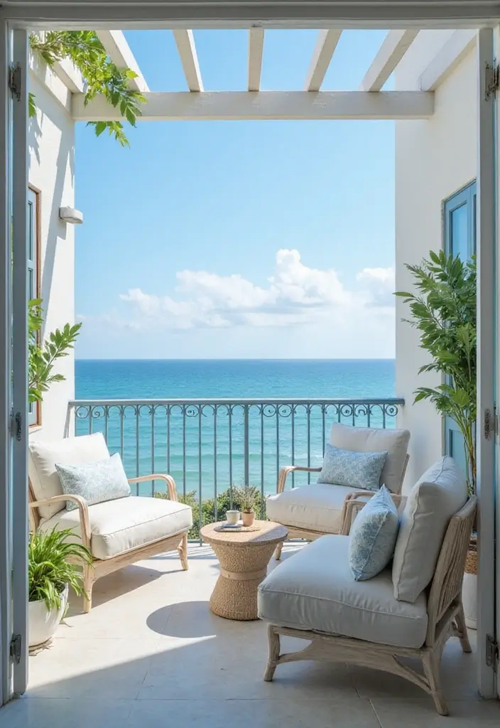 25 Balcony Terrace Design Ideas That Extend Living Spaces - 5. Coastal Vibes