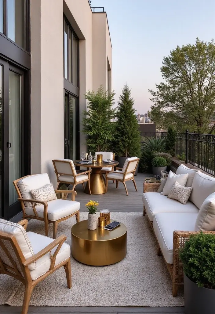 25 Balcony Terrace Design Ideas That Extend Living Spaces - 9. Modern Glam