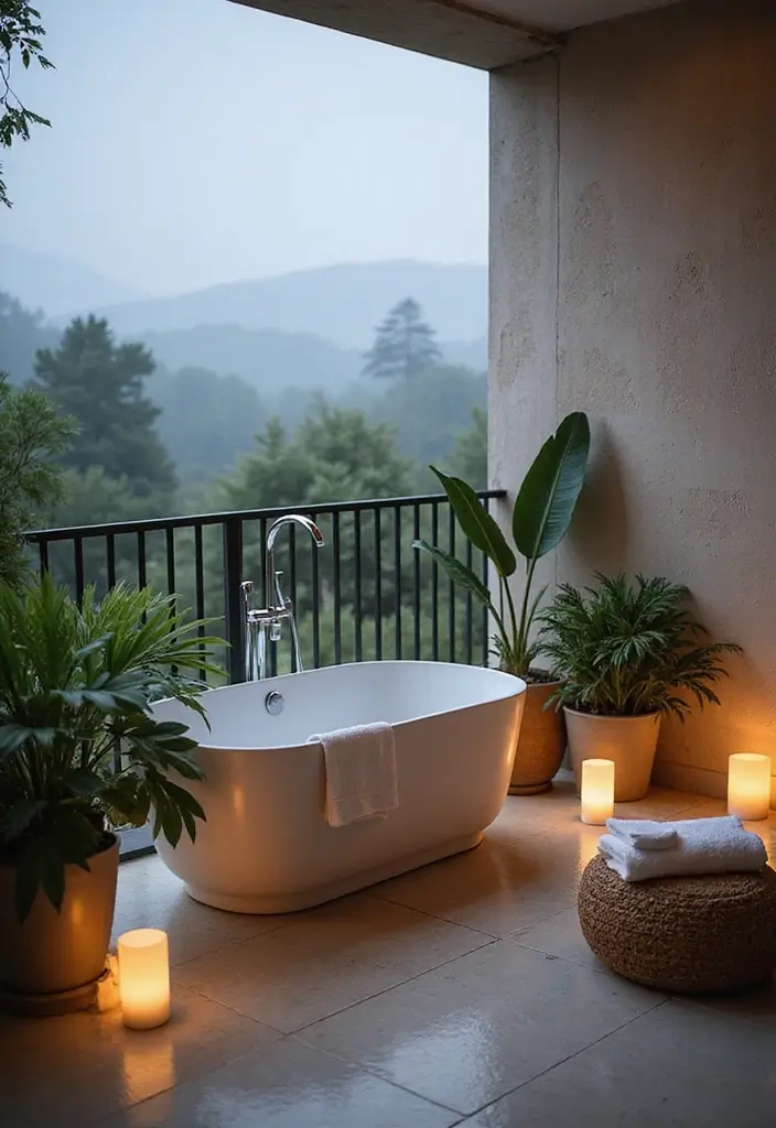 25 Bedroom with Balcony Ideas That Feel Romantic and Fresh 18 25 Bedroom with Balcony Ideas That Feel Romantic and Fresh - 18. Personal Spa Retreat