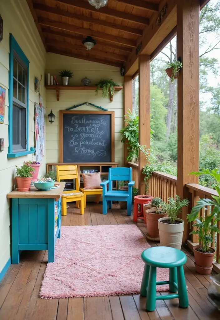 25 Covered Balcony Designs That Add Function and Style - 16. Creative Play Area for Kids