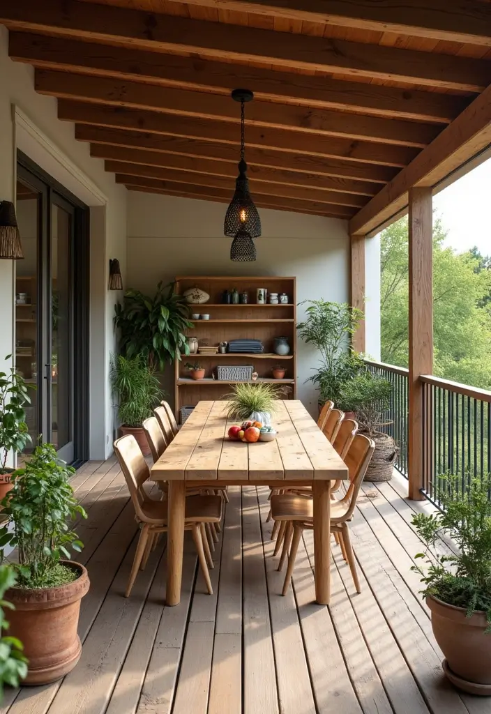 25 Covered Balcony Designs That Add Function and Style - 8. Functional Family Space