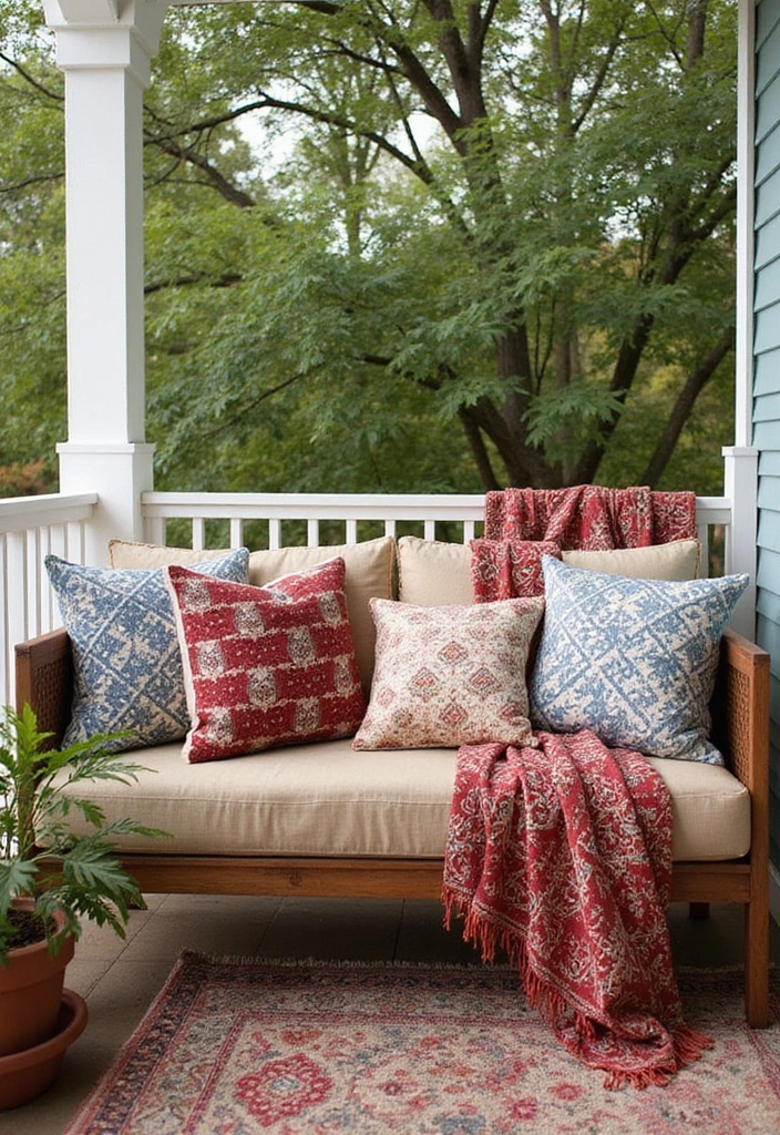 25 Indian Balcony Decor Ideas That Blend Tradition and Style 11 25 Indian Balcony Decor Ideas That Blend Tradition and Style - 11. Weather-Resistant Fabrics