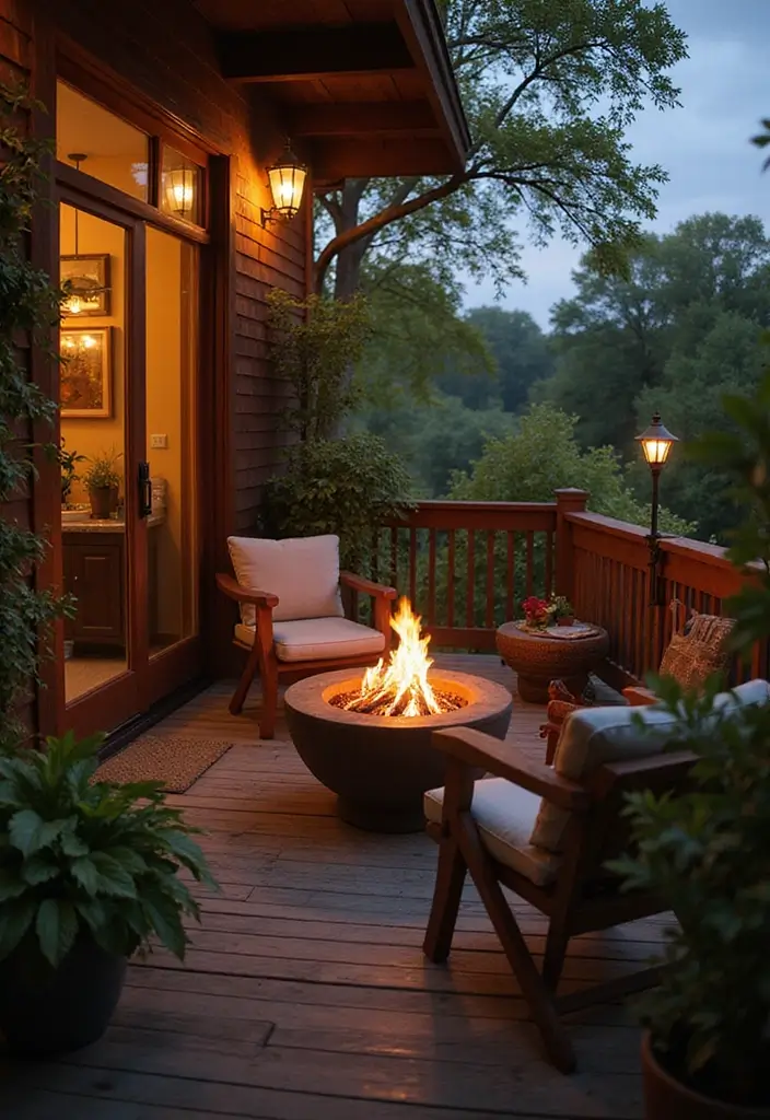 25 Indian Balcony Decor Ideas That Blend Tradition and Style 15 25 Indian Balcony Decor Ideas That Blend Tradition and Style - 15. Cozy Fire Pit for Evenings