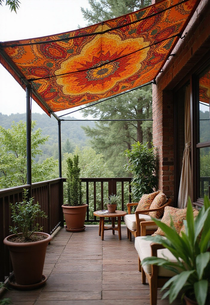 25 Indian Balcony Decor Ideas That Blend Tradition and Style 17 25 Indian Balcony Decor Ideas That Blend Tradition and Style - 17. Canopy or Shade Solutions