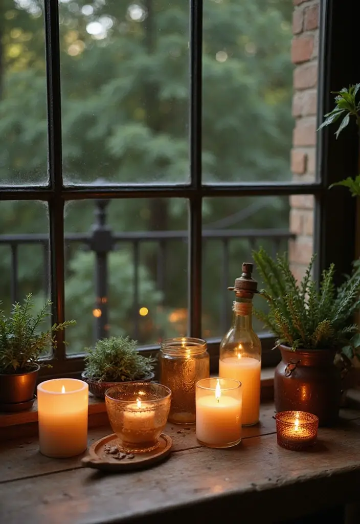 25 Indian Balcony Decor Ideas That Blend Tradition and Style 7 25 Indian Balcony Decor Ideas That Blend Tradition and Style - 7. Scented Candles for Comfort