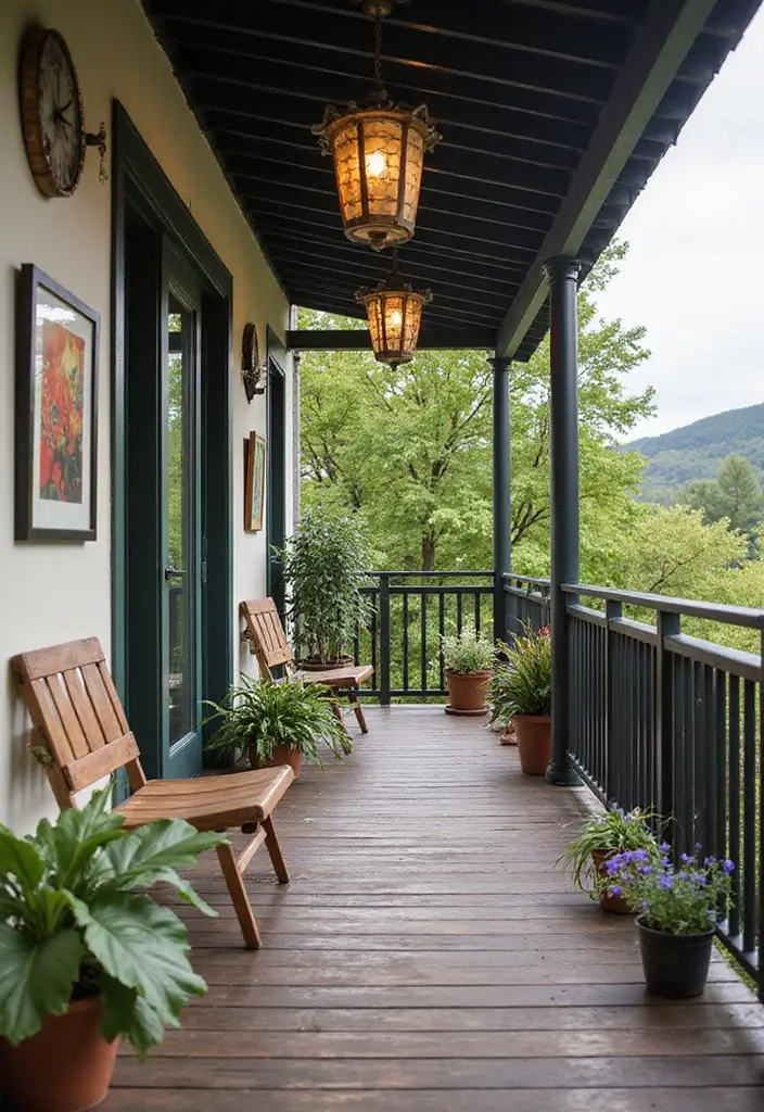 25 Long Narrow Balcony Inspirations That Maximize Every Inch 16 25 Long Narrow Balcony Inspirations That Maximize Every Inch - 16. Outdoor Art Displays