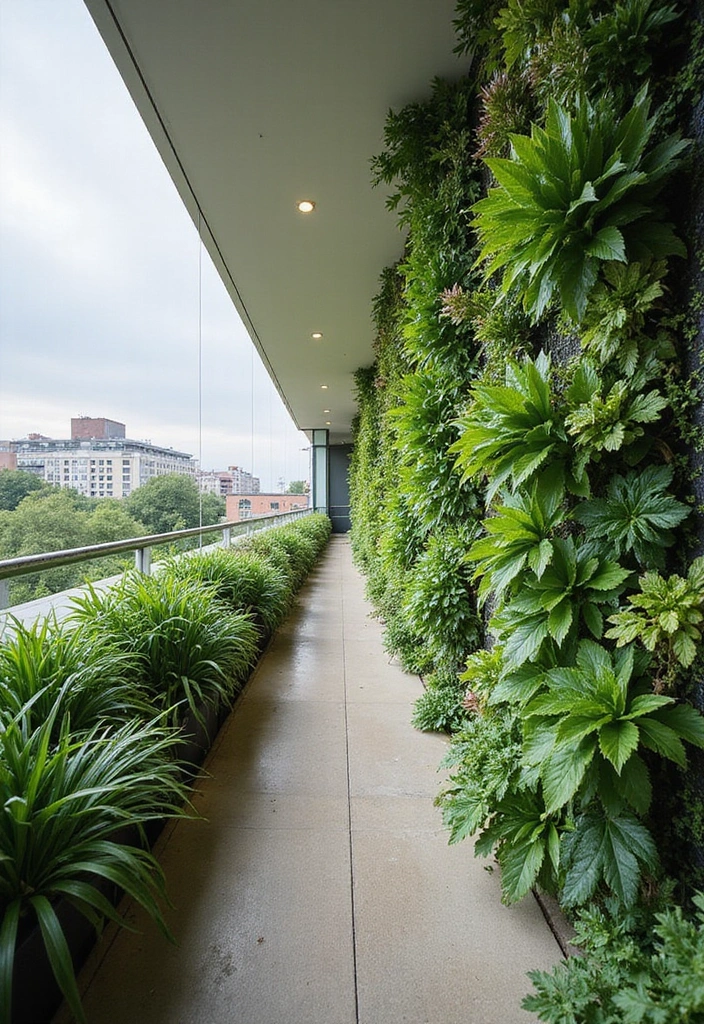 25 Long Narrow Balcony Inspirations That Maximize Every Inch 7 25 Long Narrow Balcony Inspirations That Maximize Every Inch - 7. Green Wall Installations