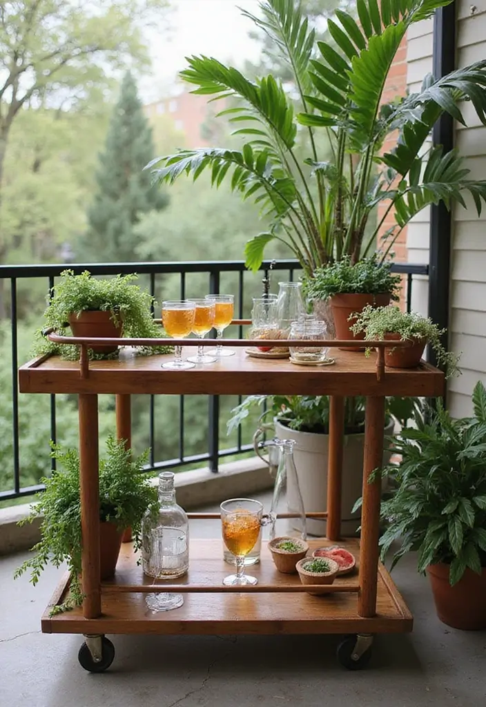 25 Wooden Balcony Inspirations Full of Warmth and Charm 11 25 Wooden Balcony Inspirations Full of Warmth and Charm - 11. Wooden Bar Carts