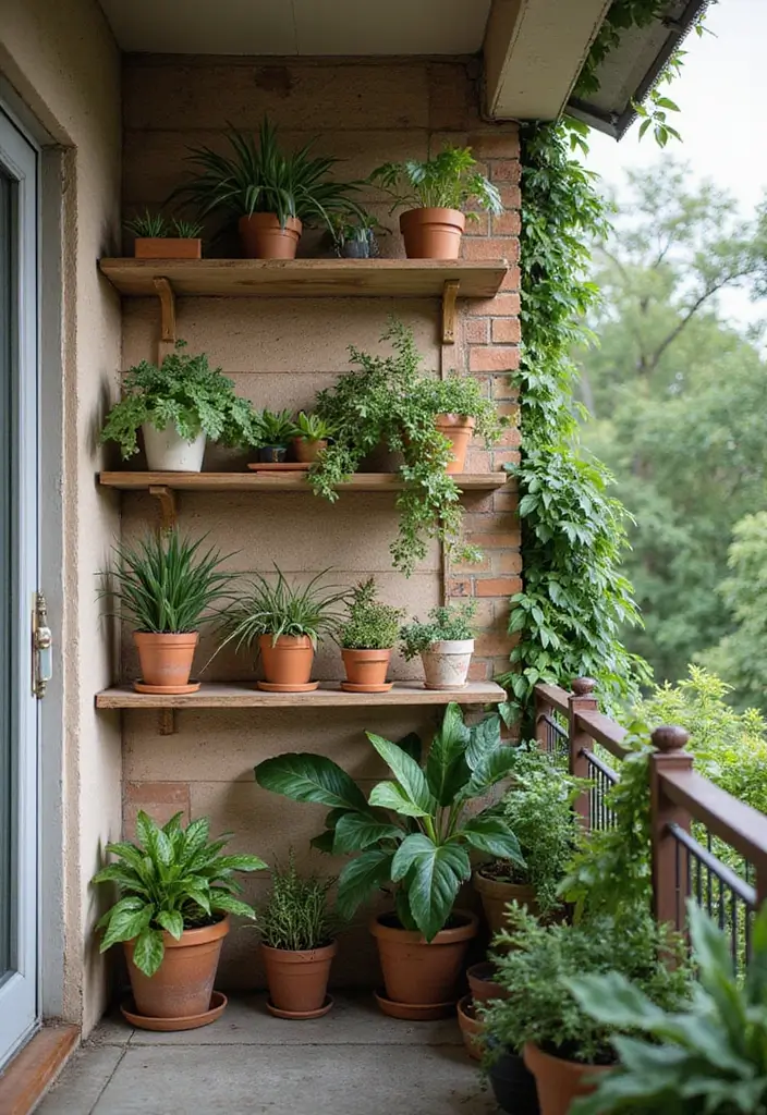 25 Wooden Balcony Inspirations Full of Warmth and Charm 17 25 Wooden Balcony Inspirations Full of Warmth and Charm - 17. Hanging Wooden Shelves