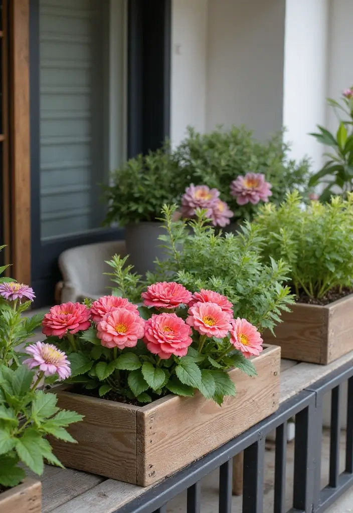 25 Wooden Balcony Inspirations Full of Warmth and Charm 2 25 Wooden Balcony Inspirations Full of Warmth and Charm - 2. Wooden Planter Boxes