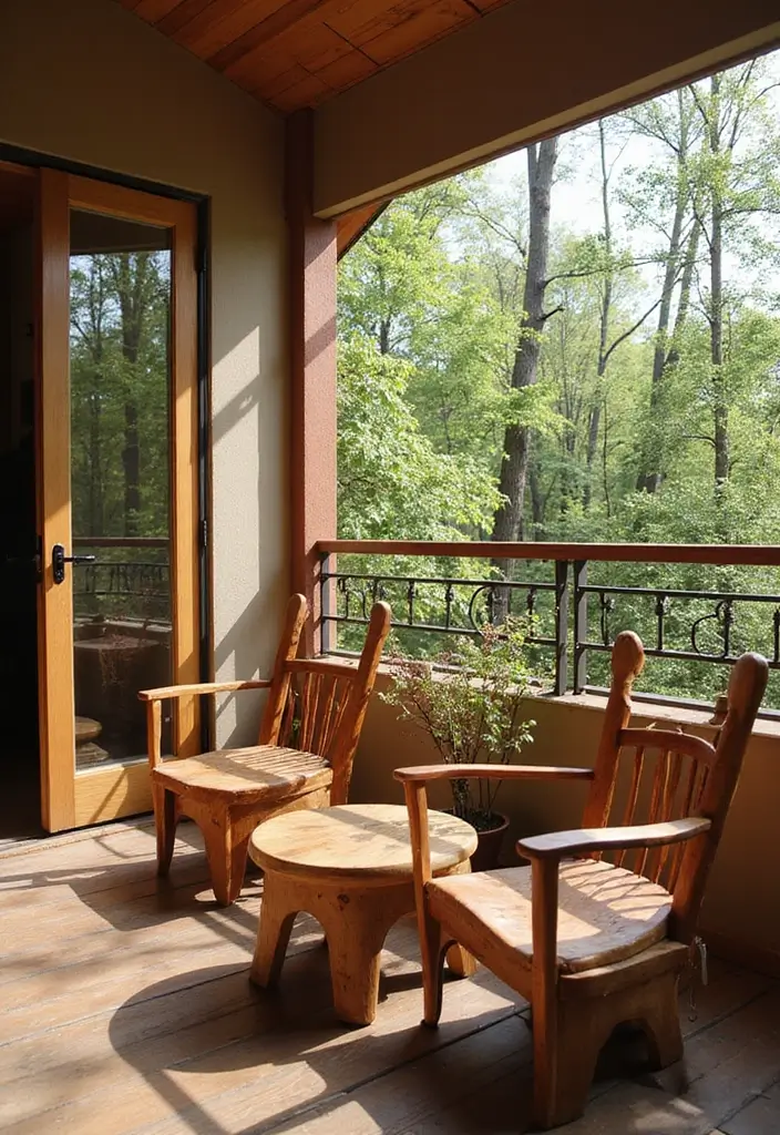 25 Wooden Balcony Inspirations Full of Warmth and Charm 23 25 Wooden Balcony Inspirations Full of Warmth and Charm - 23. Custom Wooden Furniture