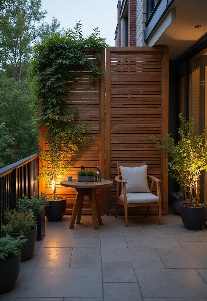 25 Wooden Balcony Inspirations Full of Warmth and Charm 5 25 Wooden Balcony Inspirations Full of Warmth and Charm - 5. Wooden Privacy Screens