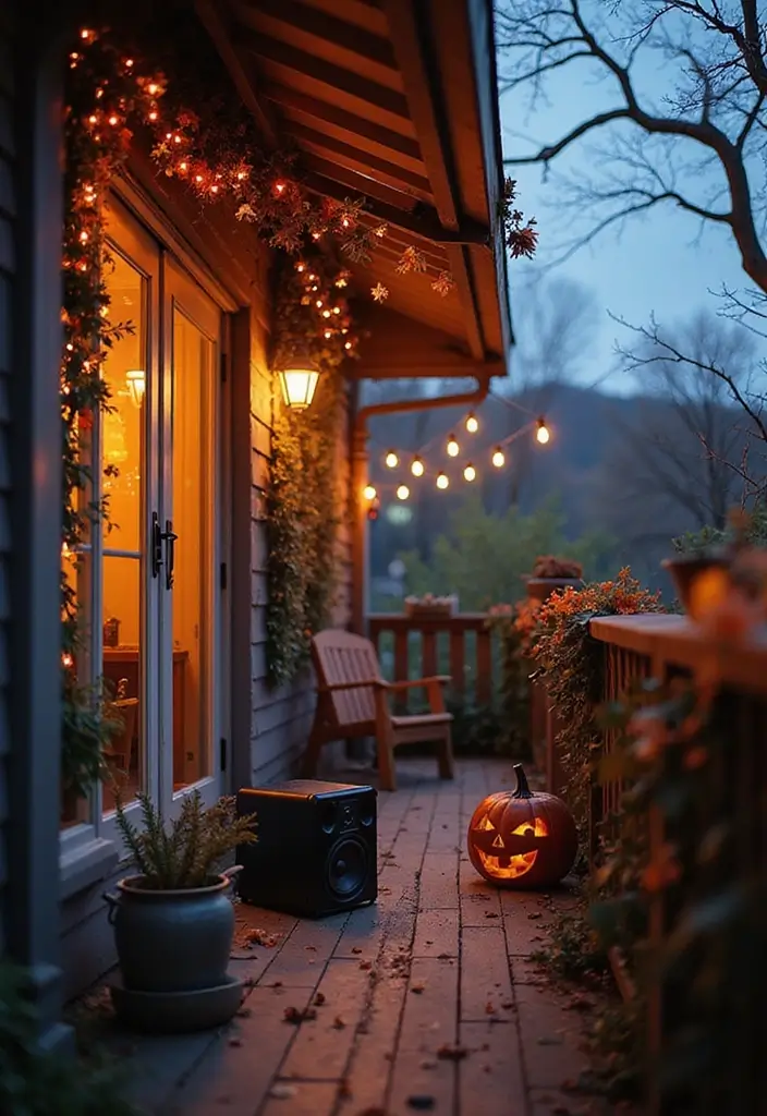 27 Apartment Balcony Halloween Decor Ideas That Feel Spooky and Fun 23 27 Apartment Balcony Halloween Decor Ideas That Feel Spooky and Fun - 23. Halloween Music