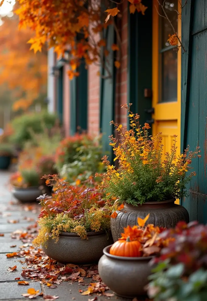 27 Apartment Balcony Halloween Decor Ideas That Feel Spooky and Fun 7 27 Apartment Balcony Halloween Decor Ideas That Feel Spooky and Fun - 7. Fall Foliage Display
