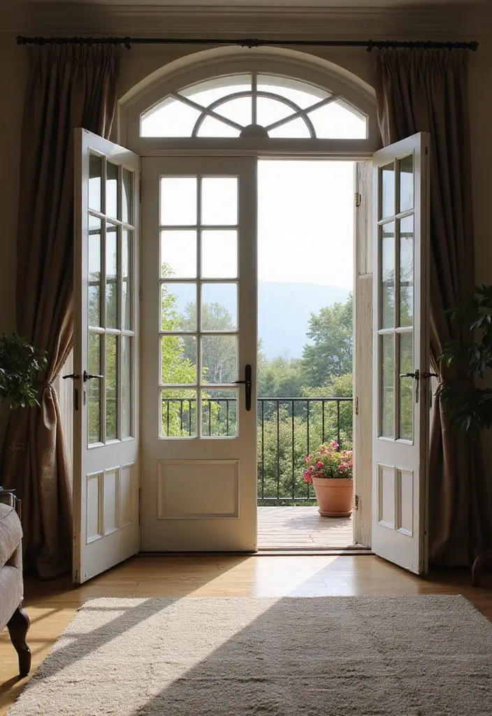 27 Balcony Door Designs That Make a Stylish Entrance 12 27 Balcony Door Designs That Make a Stylish Entrance - 12. Glass Paneled Doors