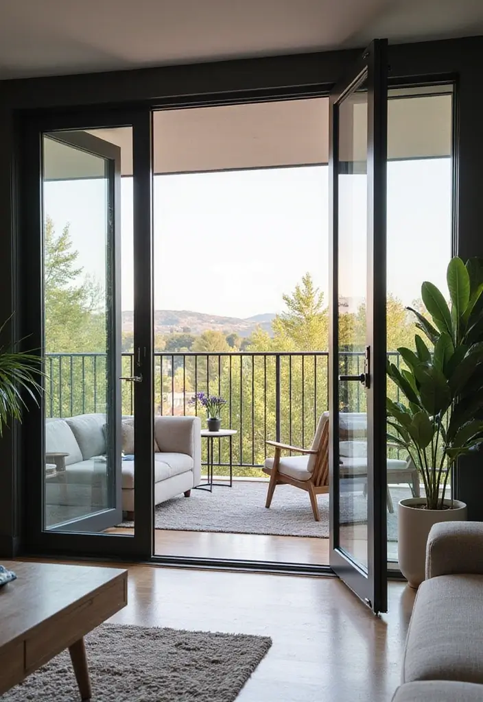 27 Balcony Door Designs That Make a Stylish Entrance 19 27 Balcony Door Designs That Make a Stylish Entrance - 19. Retractable Doors