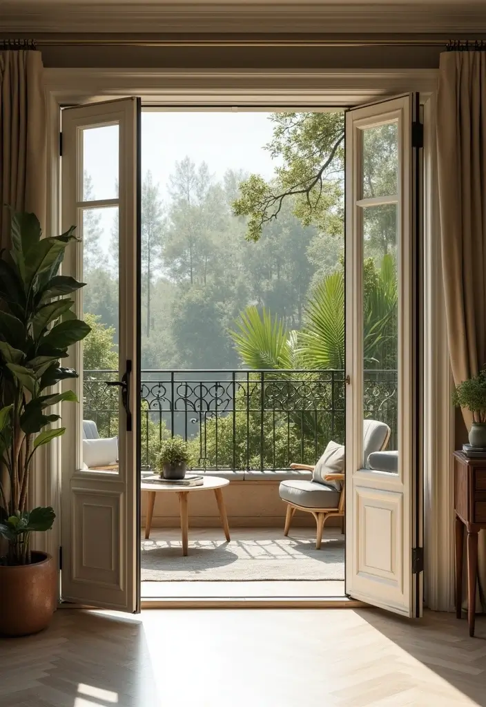 27 Balcony Door Designs That Make a Stylish Entrance 21 27 Balcony Door Designs That Make a Stylish Entrance - 21. Elegant Folding Doors