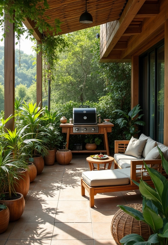 27 Balcony Grill Design Ideas That Look Modern and Safe 10 27 Balcony Grill Design Ideas That Look Modern and Safe - 10. Grilling with Bamboo Elements