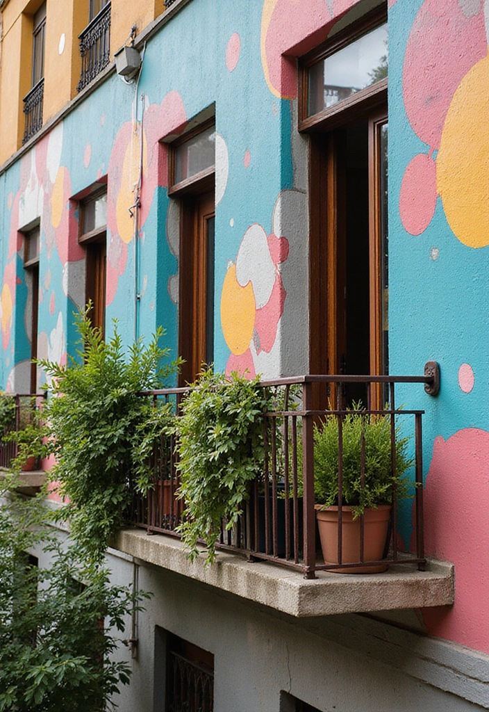 27 Balcony Inspiration Ideas That Instantly Upgrade Your Space 13 27 Balcony Inspiration Ideas That Instantly Upgrade Your Space - 13. Artistic Wall Murals