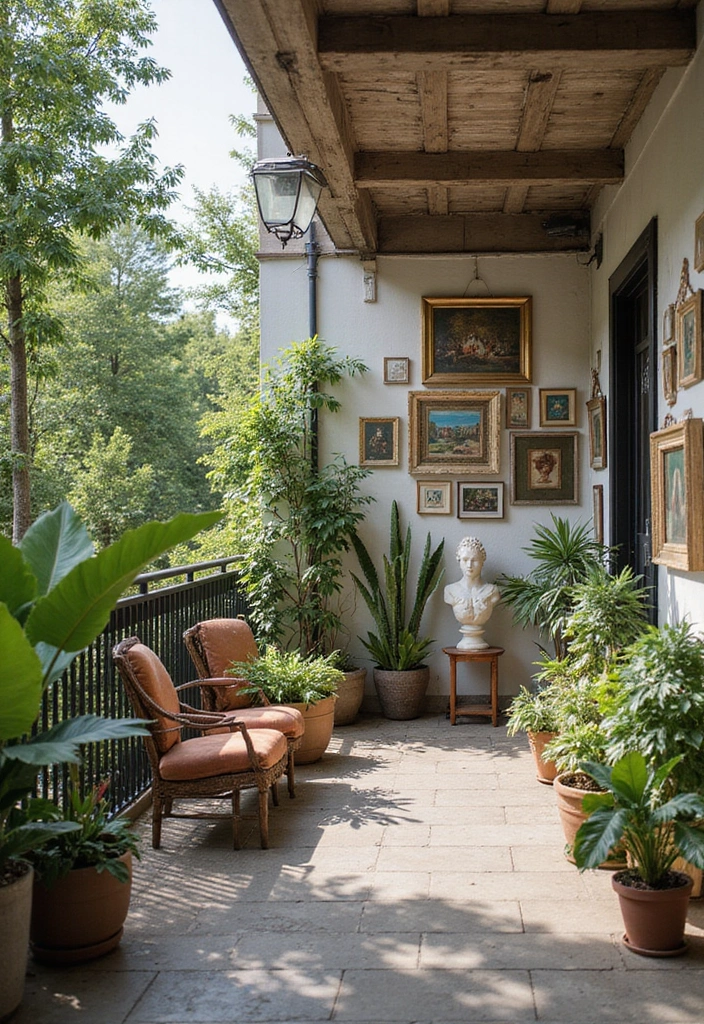 27 Balcony Inspiration Ideas That Instantly Upgrade Your Space 15 27 Balcony Inspiration Ideas That Instantly Upgrade Your Space - 15. Outdoor Art Gallery