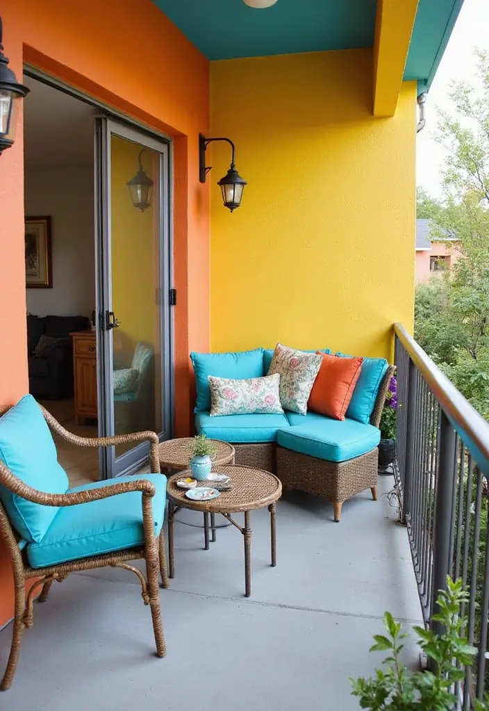 27 Balcony Inspiration Ideas That Instantly Upgrade Your Space 17 27 Balcony Inspiration Ideas That Instantly Upgrade Your Space - 17. A Splash of Color with Paint