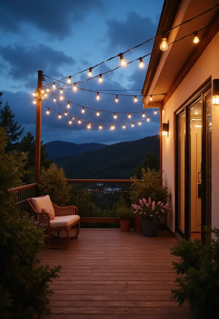 27 Balcony Inspiration Ideas That Instantly Upgrade Your Space 4 27 Balcony Inspiration Ideas That Instantly Upgrade Your Space - 4. String Lights for Ambiance