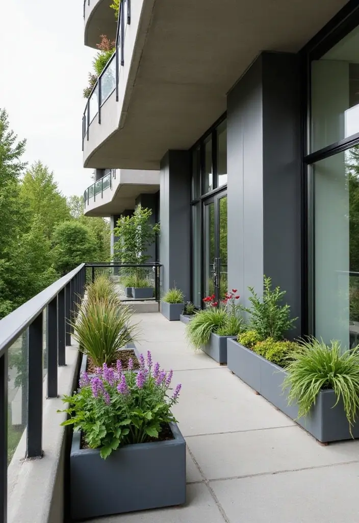 27 Balcony Inspiration Ideas That Instantly Upgrade Your Space 5 27 Balcony Inspiration Ideas That Instantly Upgrade Your Space - 5. Built-In Planter Boxes