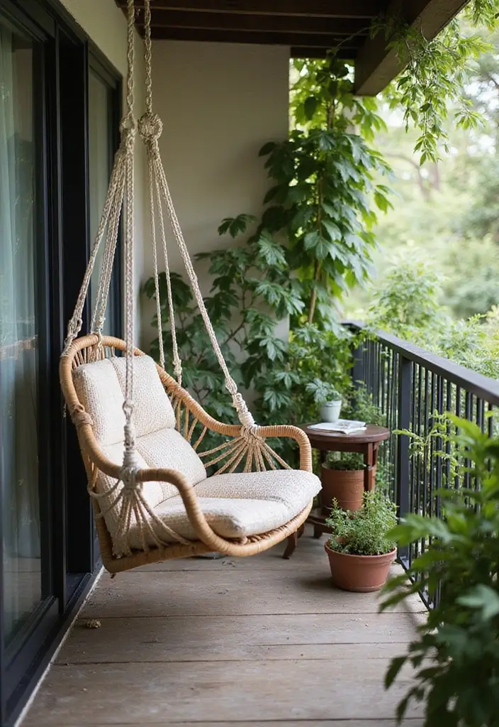 27 Balcony Inspiration Ideas That Instantly Upgrade Your Space 7 27 Balcony Inspiration Ideas That Instantly Upgrade Your Space - 7. Relaxing Hammock Chair