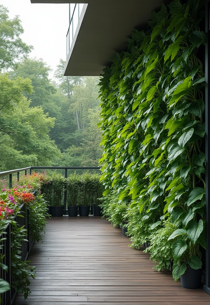 27 Balcony Privacy Hacks That Actually Work Beautifully 10 27 Balcony Privacy Hacks That Actually Work Beautifully - 10. Green Wall Systems