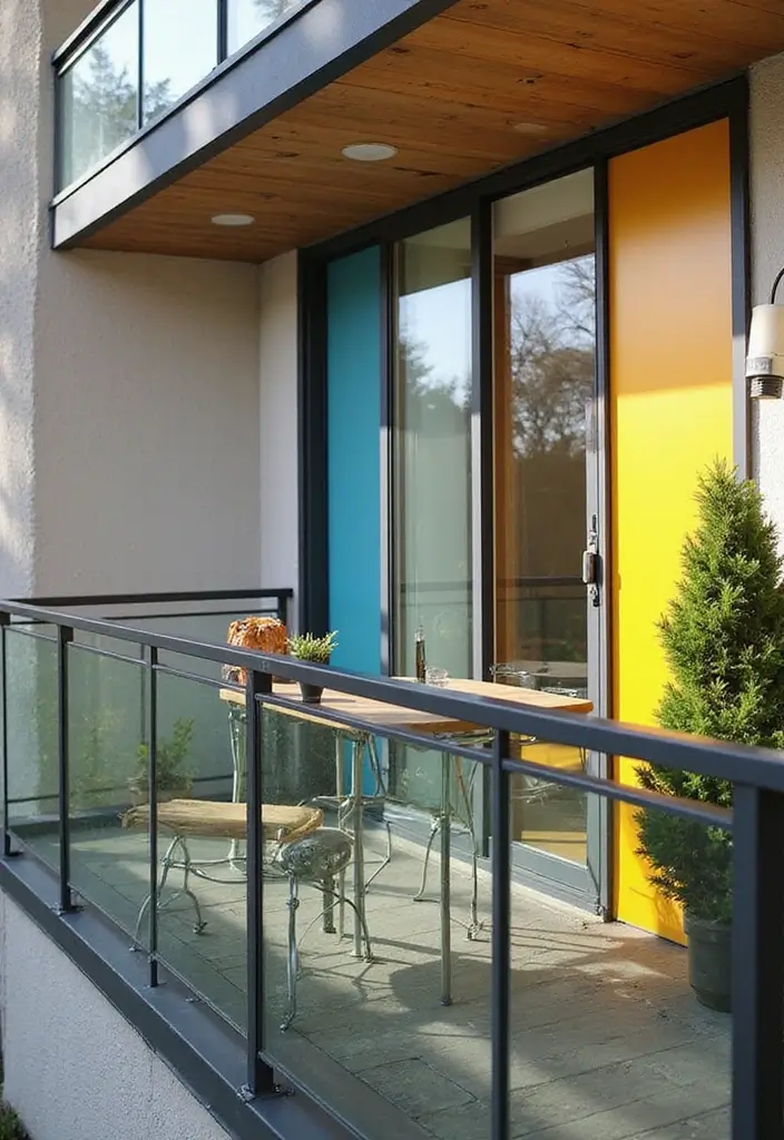 27 Balcony Privacy Hacks That Actually Work Beautifully 14 27 Balcony Privacy Hacks That Actually Work Beautifully - 14. Colorful Window Films