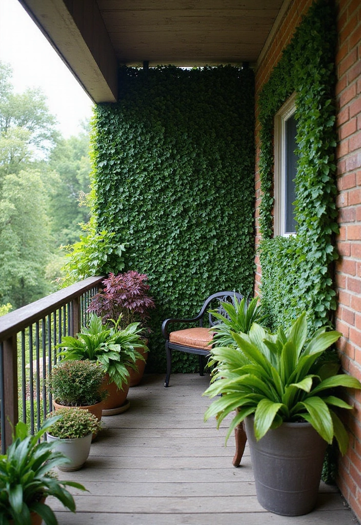 27 Balcony Privacy Hacks That Actually Work Beautifully 16 27 Balcony Privacy Hacks That Actually Work Beautifully - 16. Faux Ivy Privacy Panels