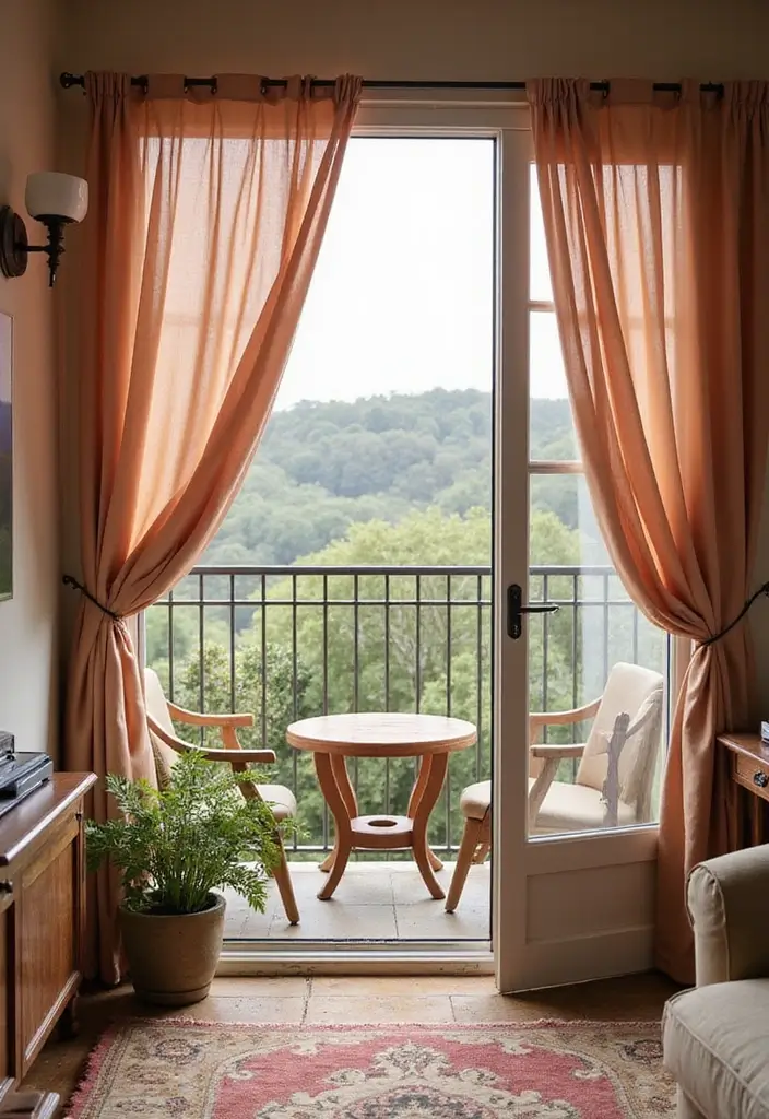 27 Balcony Privacy Hacks That Actually Work Beautifully 2 27 Balcony Privacy Hacks That Actually Work Beautifully - 2. Outdoor Curtains
