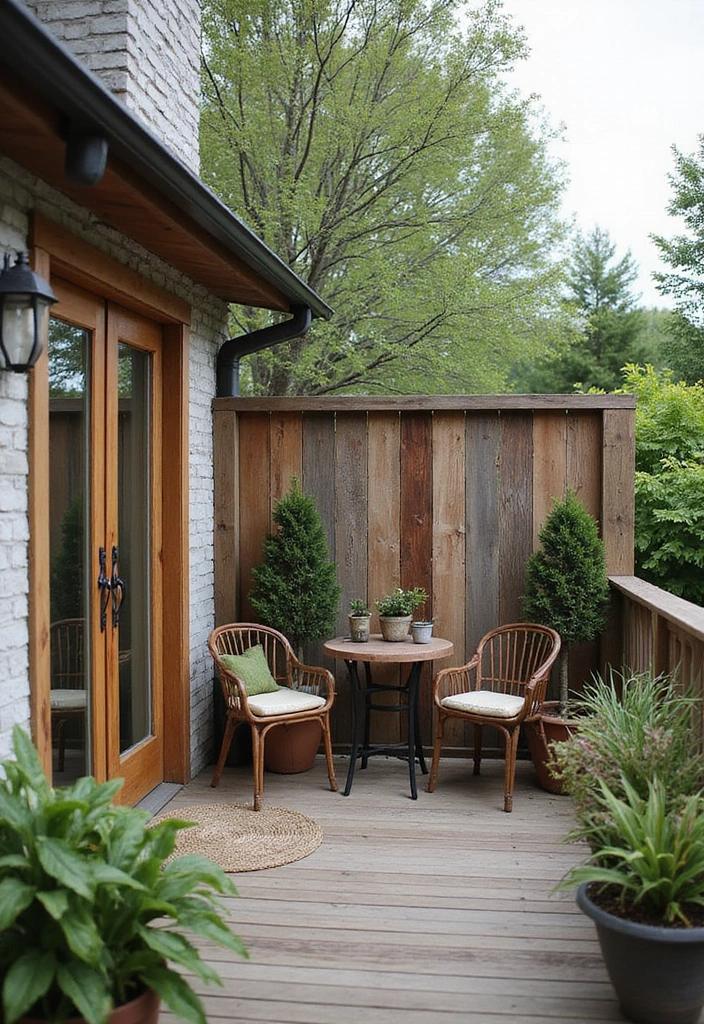 27 Balcony Privacy Hacks That Actually Work Beautifully 24 27 Balcony Privacy Hacks That Actually Work Beautifully - 24. Reclaimed Wood Fences