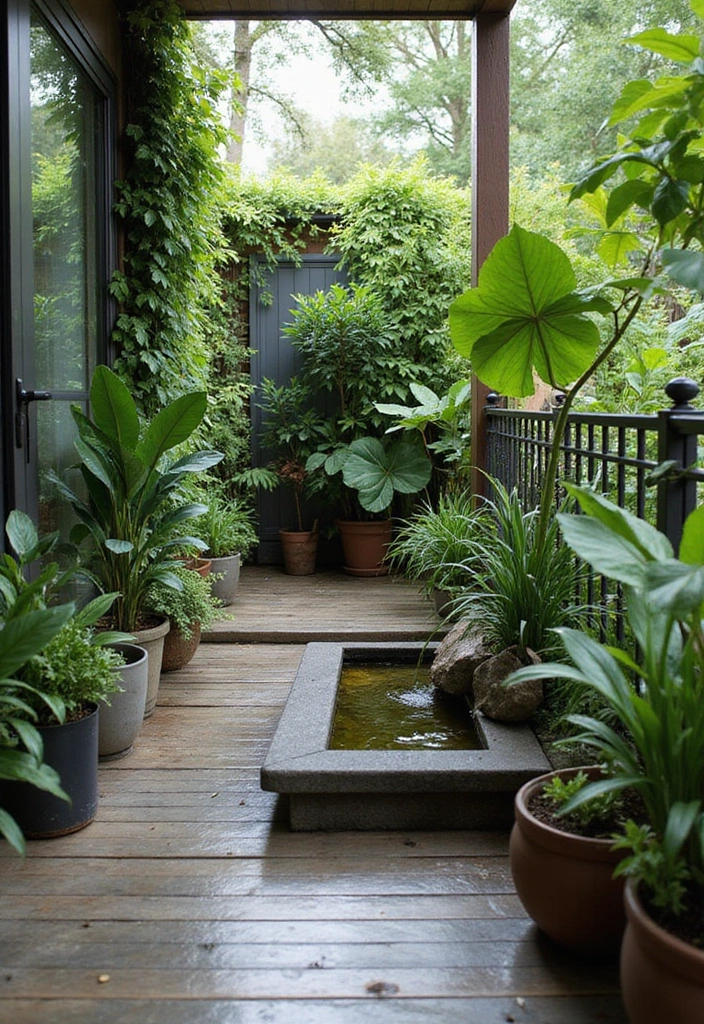 27 Balcony Privacy Hacks That Actually Work Beautifully 26 27 Balcony Privacy Hacks That Actually Work Beautifully - 26. Compact Water Features