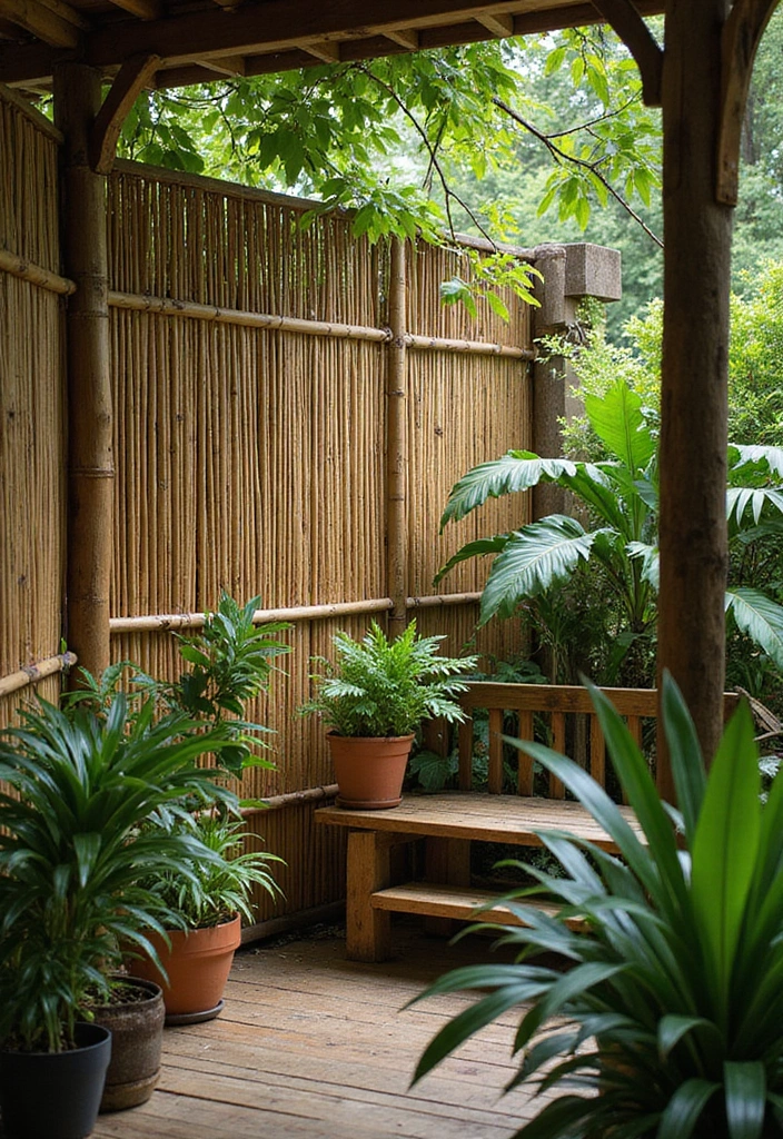 27 Balcony Privacy Hacks That Actually Work Beautifully 3 27 Balcony Privacy Hacks That Actually Work Beautifully - 3. Bamboo Fencing