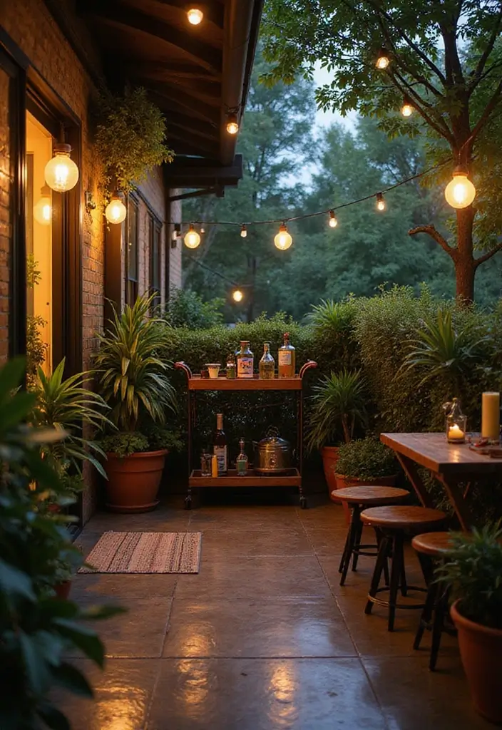 27 Cozy Balcony Ideas That Feel Like a Mini Retreat - 10. Functional Balcony Bar