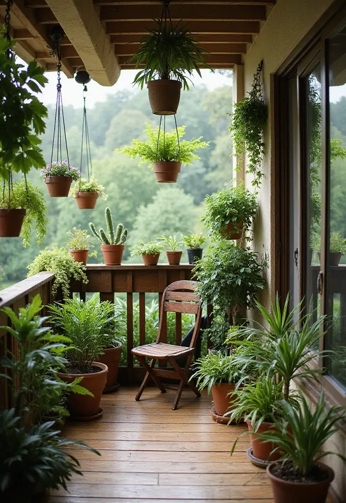 27 Cozy Balcony Ideas That Feel Like a Mini Retreat - 15. Plants for a Fresh Feel