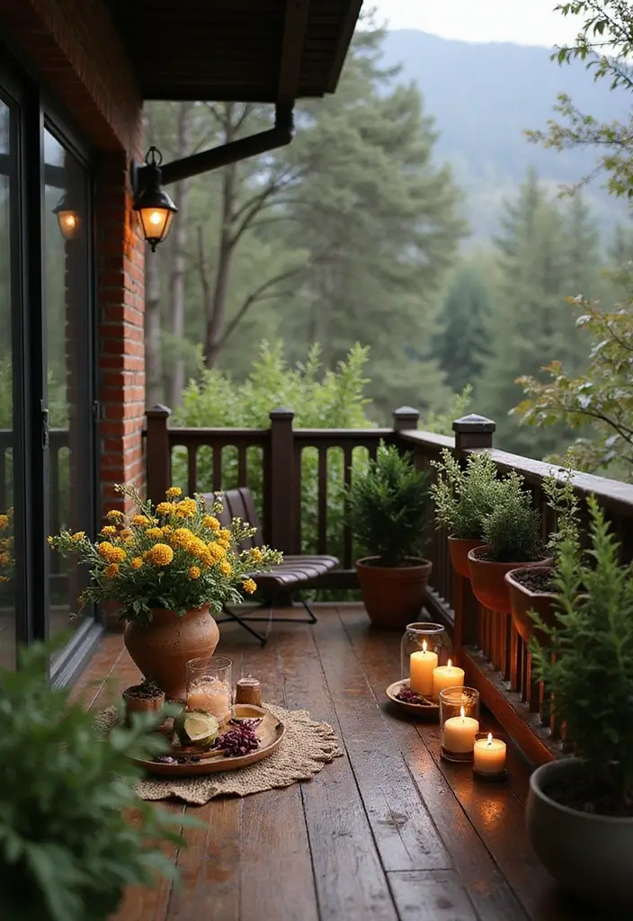 27 Cozy Balcony Ideas That Feel Like a Mini Retreat - 26. Aromatic Elements