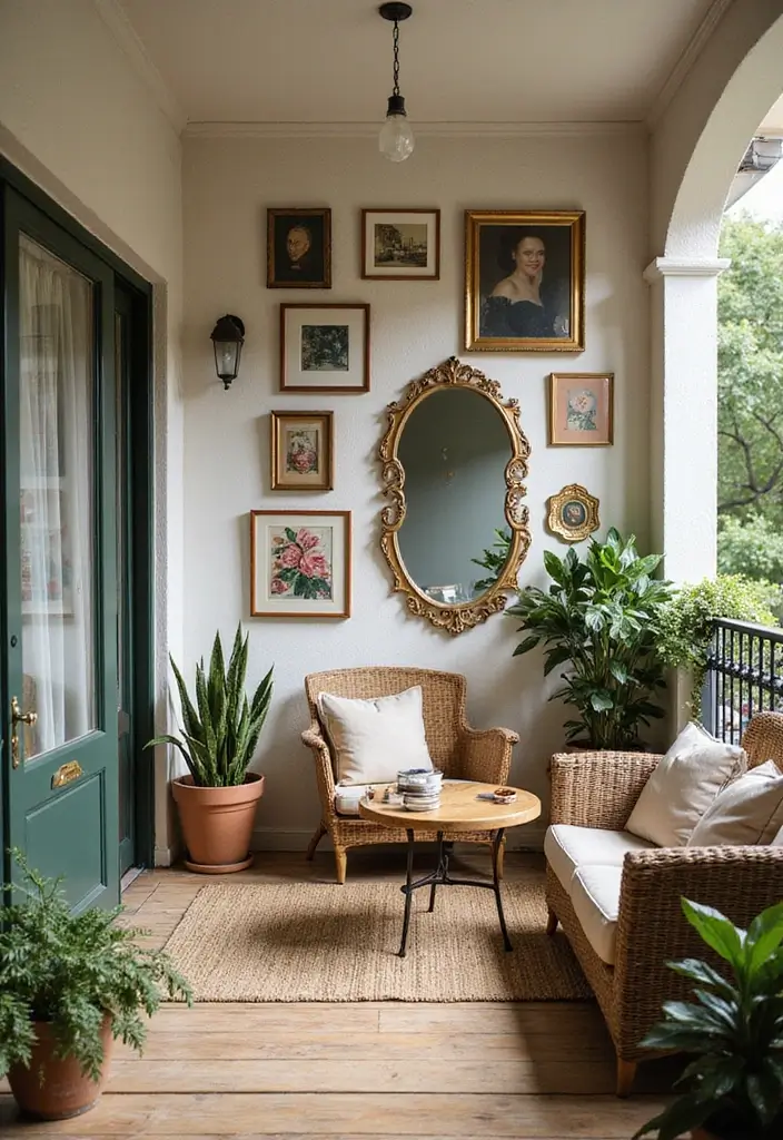 27 Cozy Balcony Ideas That Feel Like a Mini Retreat - 8. Wall Art and Decor
