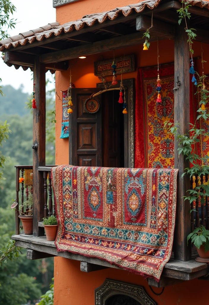 27 Diwali Lighting Ideas for Balcony That Feel Magical - 17. Ethnic Wall Hangings